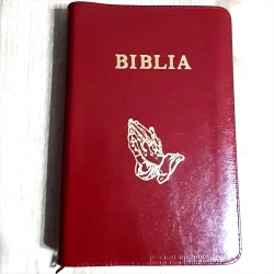 Biblie mediu-mare, Piele naturala visiniu lacuit
